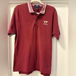 Virginia Tech Maroon Polo Shirt Size Medium